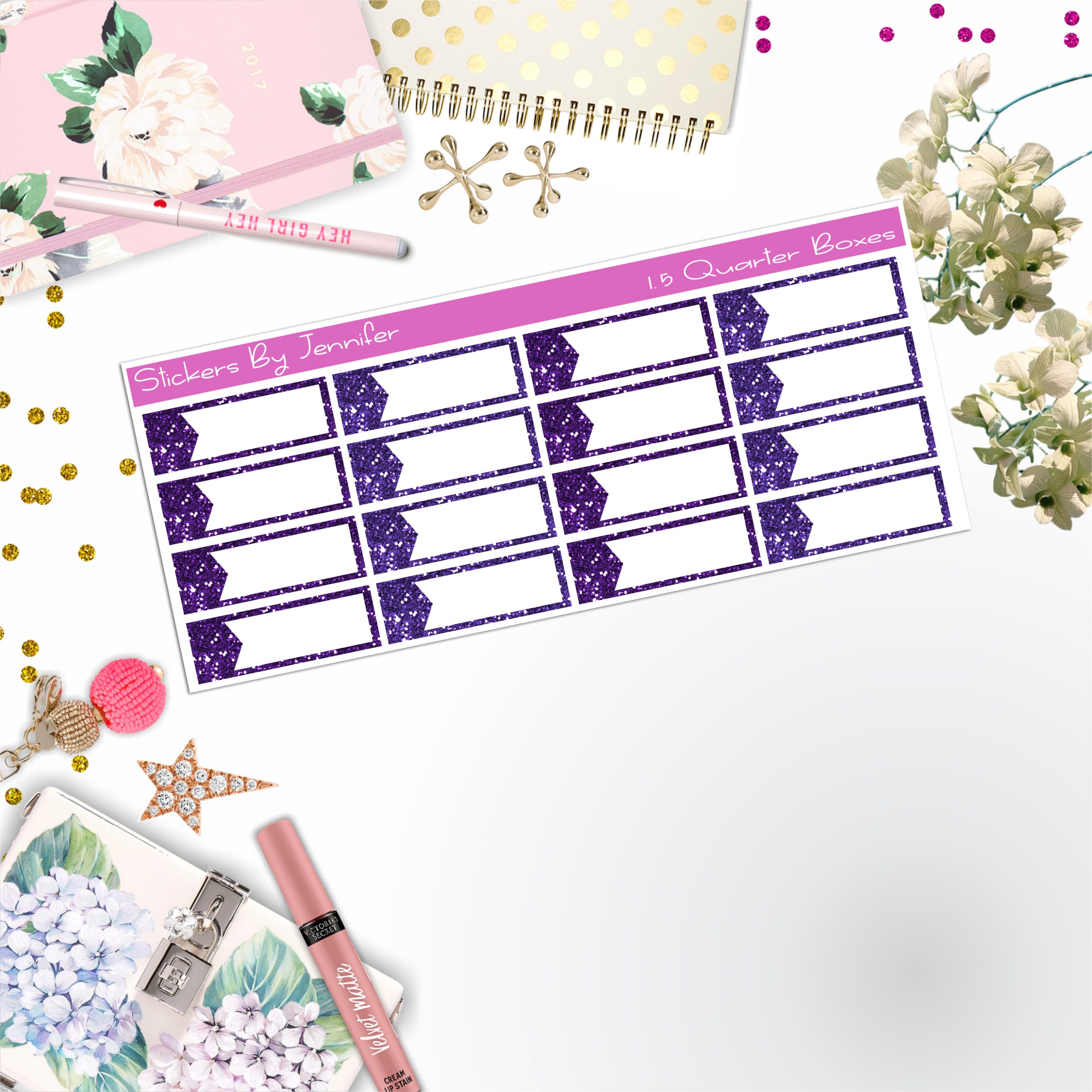 Quarter Boxes 002 Planner Stickers, Journal Stickers, Functional Planner Stickers, Stationary Stickers