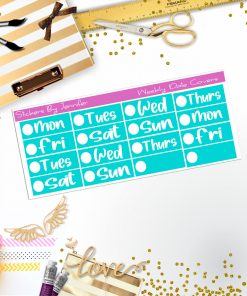 Weekly Date Covers R026 Planner Stickers, Journal Stickers, Functional Planner Stickers, Stationary Stickers