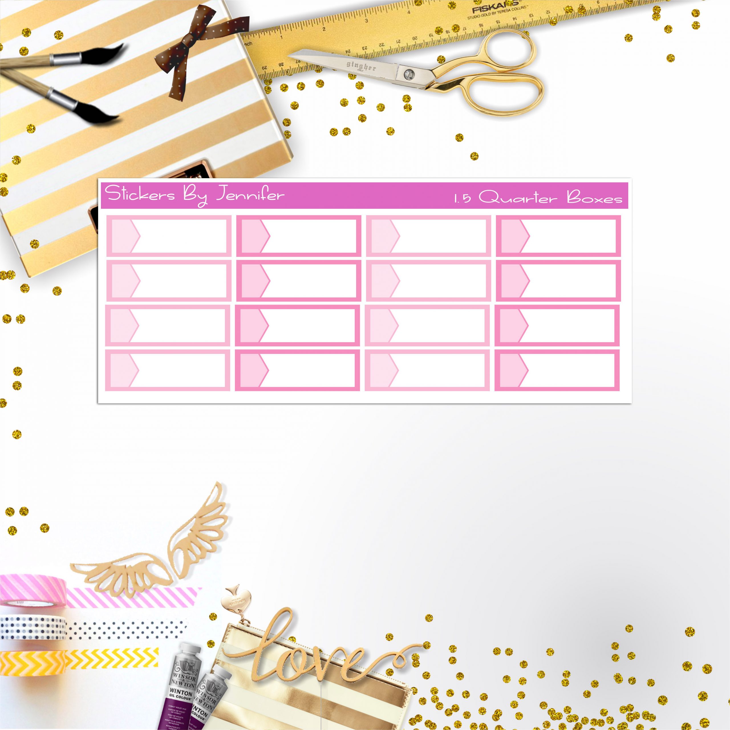 Quarter Boxes 039 Planner Stickers, Journal Stickers, Functional Planner Stickers, Stationary Stickers