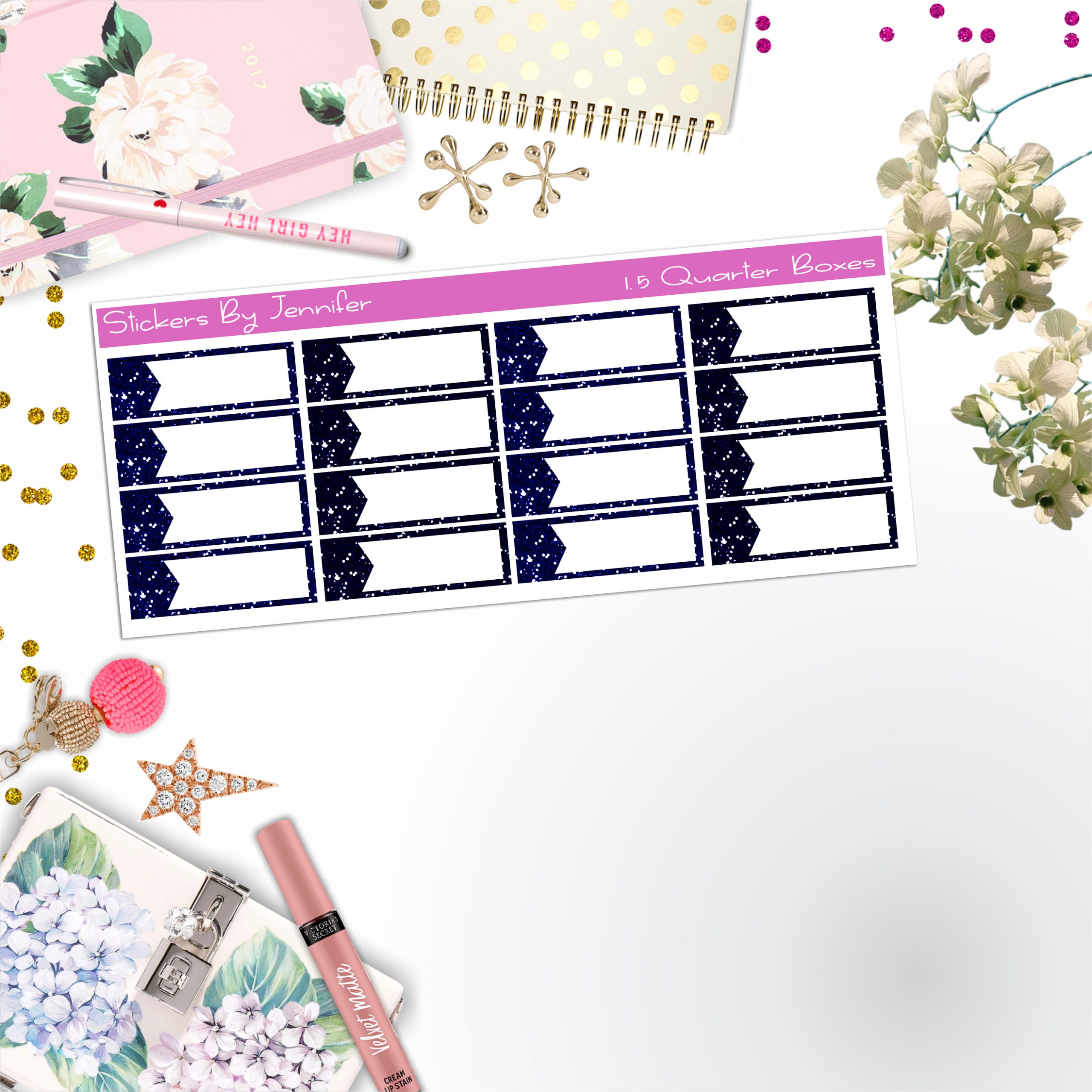 Quarter Boxes 004 Planner Stickers, Journal Stickers, Functional Planner Stickers, Stationary Stickers