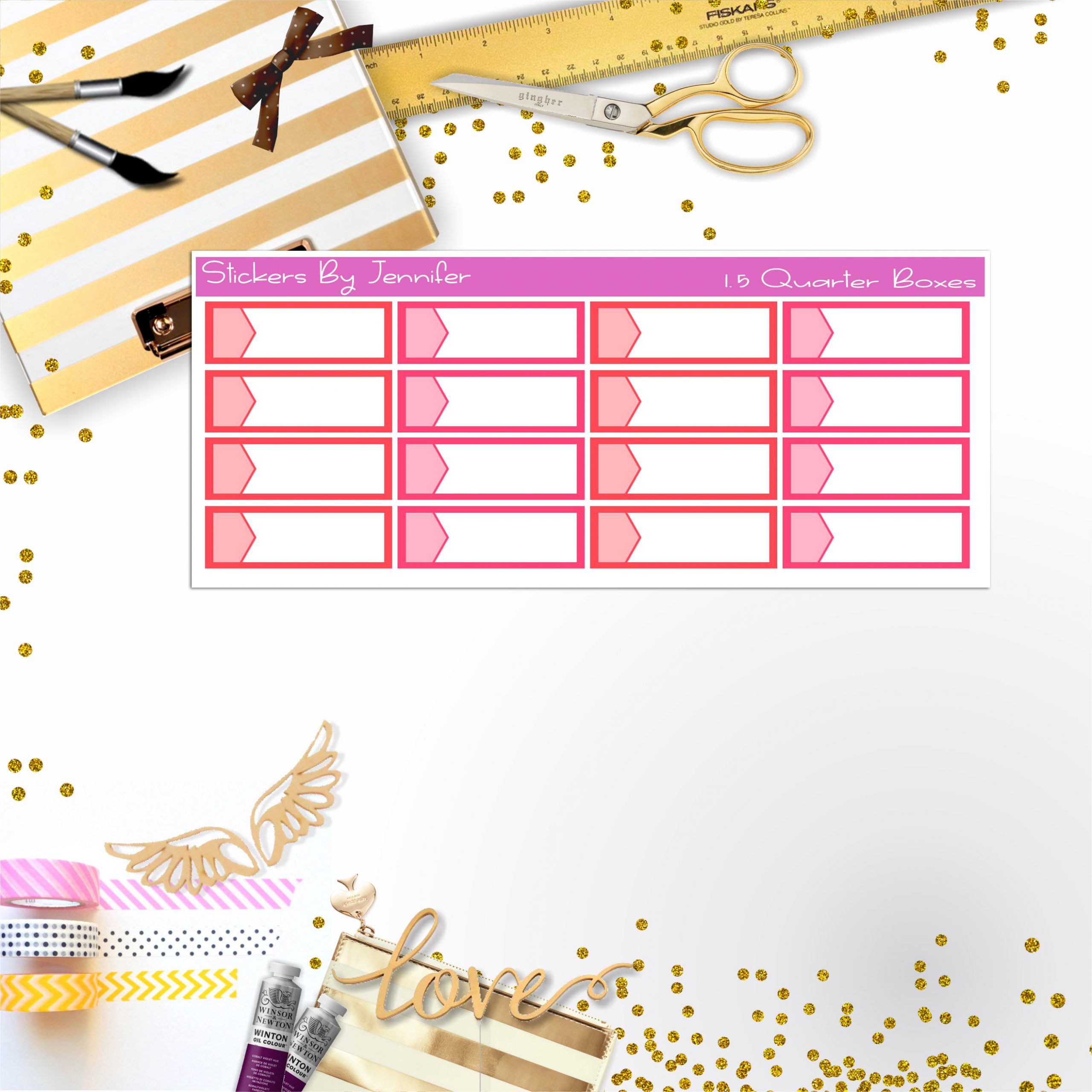 Quarter Boxes 041 Planner Stickers, Journal Stickers, Functional Planner Stickers, Stationary Stickers