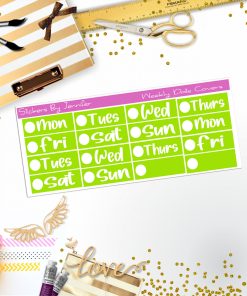 Weekly Date Covers R043 Planner Stickers, Journal Stickers, Functional Planner Stickers, Stationary Stickers