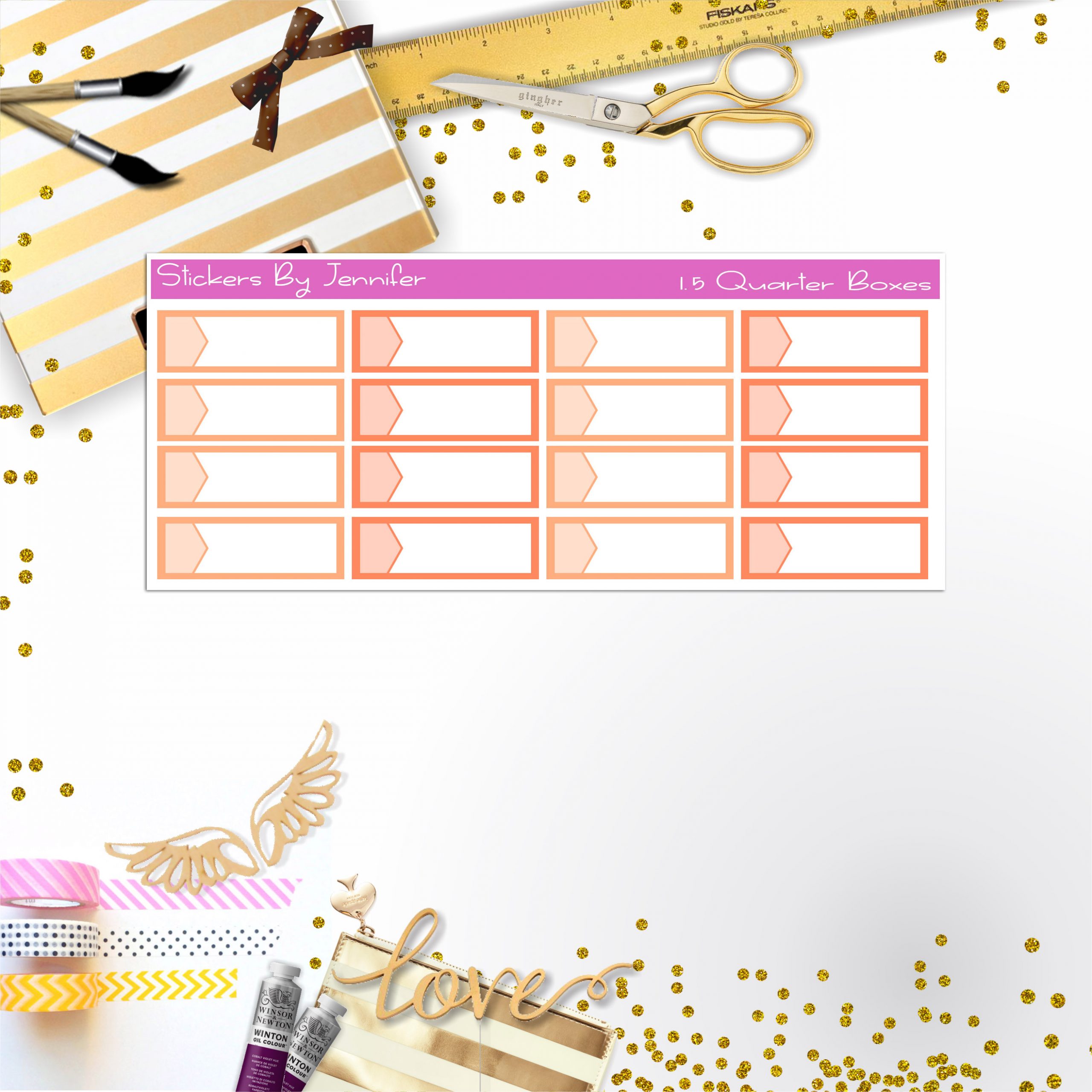 Quarter Boxes 043 Planner Stickers, Journal Stickers, Functional Planner Stickers, Stationary Stickers