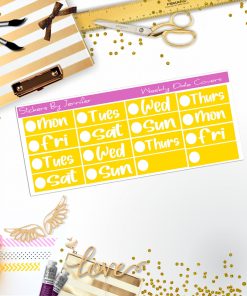 Weekly Date Covers R046 Planner Stickers, Journal Stickers, Functional Planner Stickers, Stationary Stickers