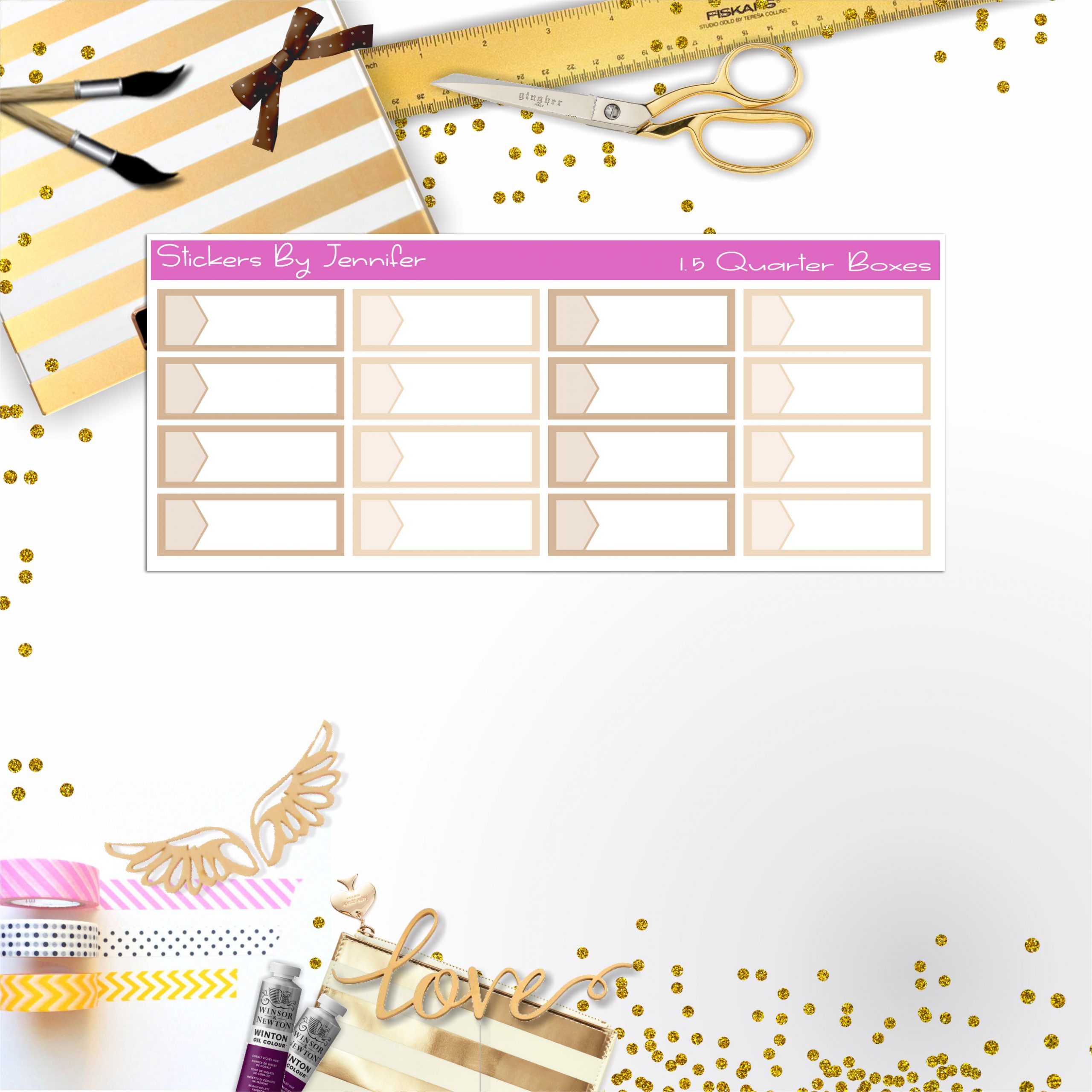 Quarter Boxes 046 Planner Stickers, Journal Stickers, Functional Planner Stickers, Stationary Stickers