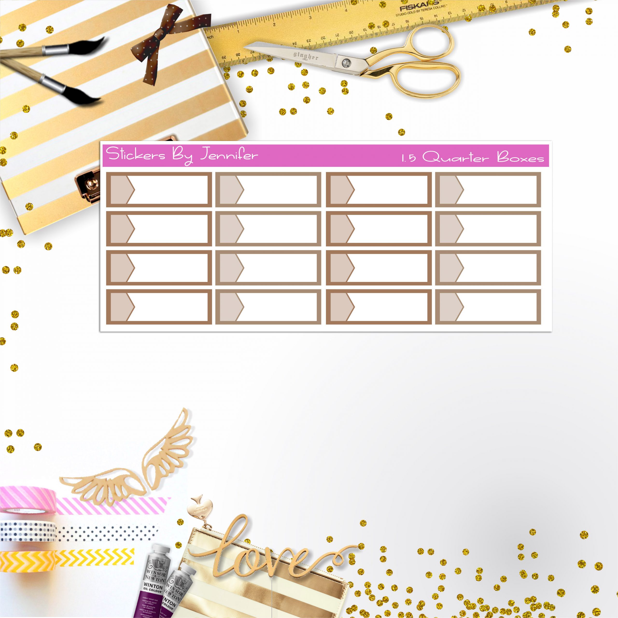 Quarter Boxes 047 Planner Stickers, Journal Stickers, Functional Planner Stickers, Stationary Stickers