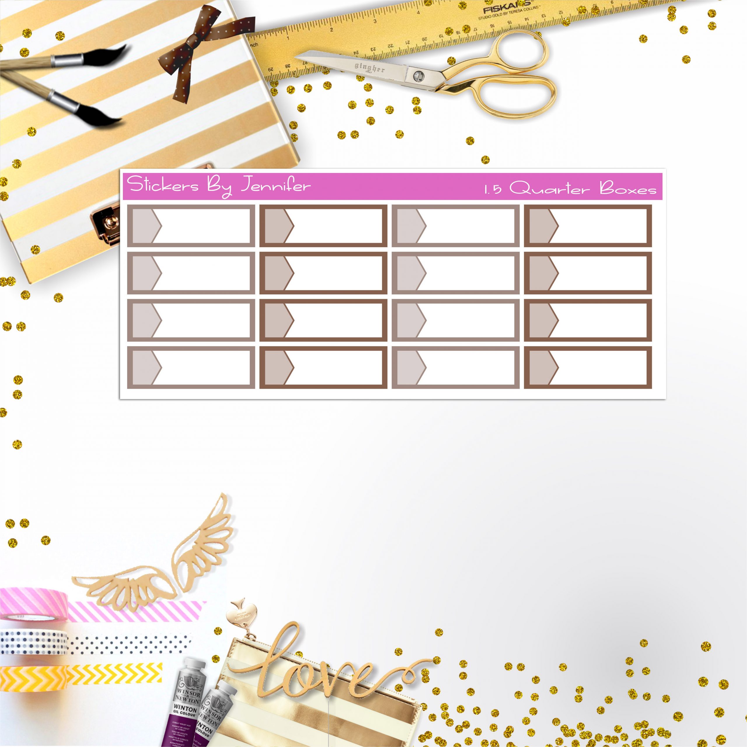 Quarter Boxes 048 Planner Stickers, Journal Stickers, Functional Planner Stickers, Stationary Stickers