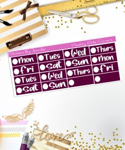 Weekly Date Covers R065 Planner Stickers, Journal Stickers, Functional Planner Stickers, Stationary Stickers
