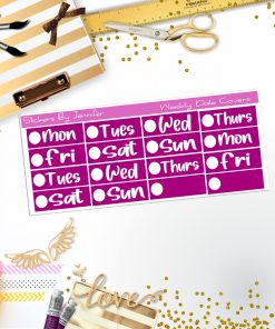 Weekly Date Covers R067 Planner Stickers, Journal Stickers, Functional Planner Stickers, Stationary Stickers