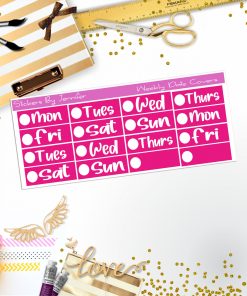 Weekly Date Covers R079 Planner Stickers, Journal Stickers, Functional Planner Stickers, Stationary Stickers