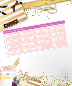 Weekly Date Covers R083 Planner Stickers, Journal Stickers, Functional Planner Stickers, Stationary Stickers
