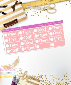 Weekly Date Covers R084 Planner Stickers, Journal Stickers, Functional Planner Stickers, Stationary Stickers