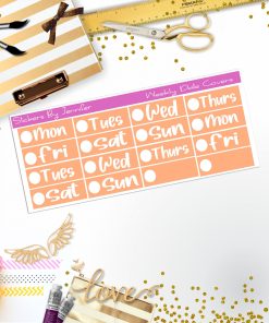 Weekly Date Covers R090 Planner Stickers, Journal Stickers, Functional Planner Stickers, Stationary Stickers