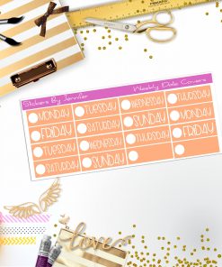 Weekly Date Covers P090 Planner Stickers, Journal Stickers, Functional Planner Stickers, Stationary Stickers