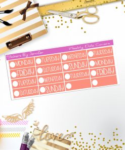 Weekly Date Covers P091 Planner Stickers, Journal Stickers, Functional Planner Stickers, Stationary Stickers