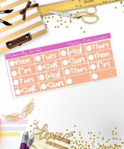 Weekly Date Covers R092 Planner Stickers, Journal Stickers, Functional Planner Stickers, Stationary Stickers