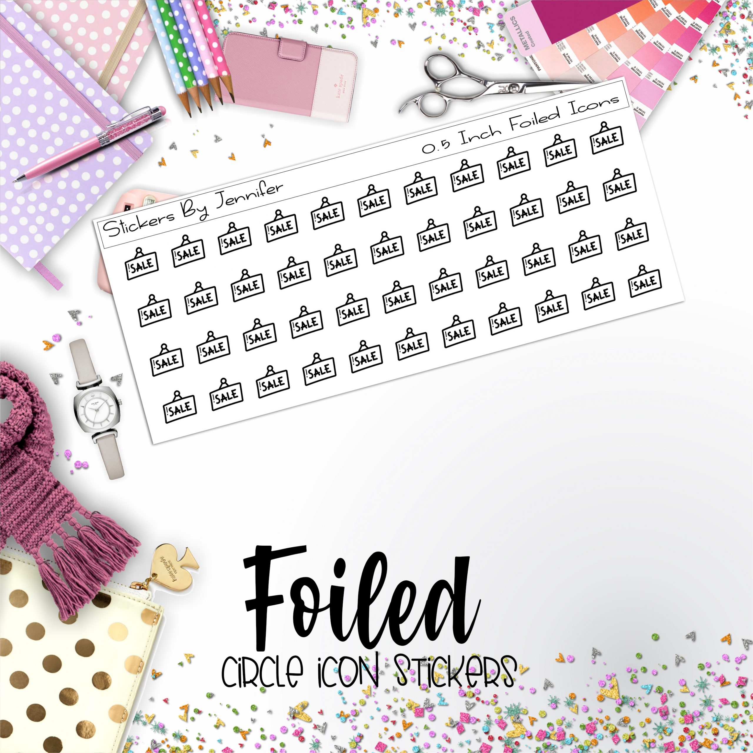 Sale P-116 Functional Icons Sticker Sheet