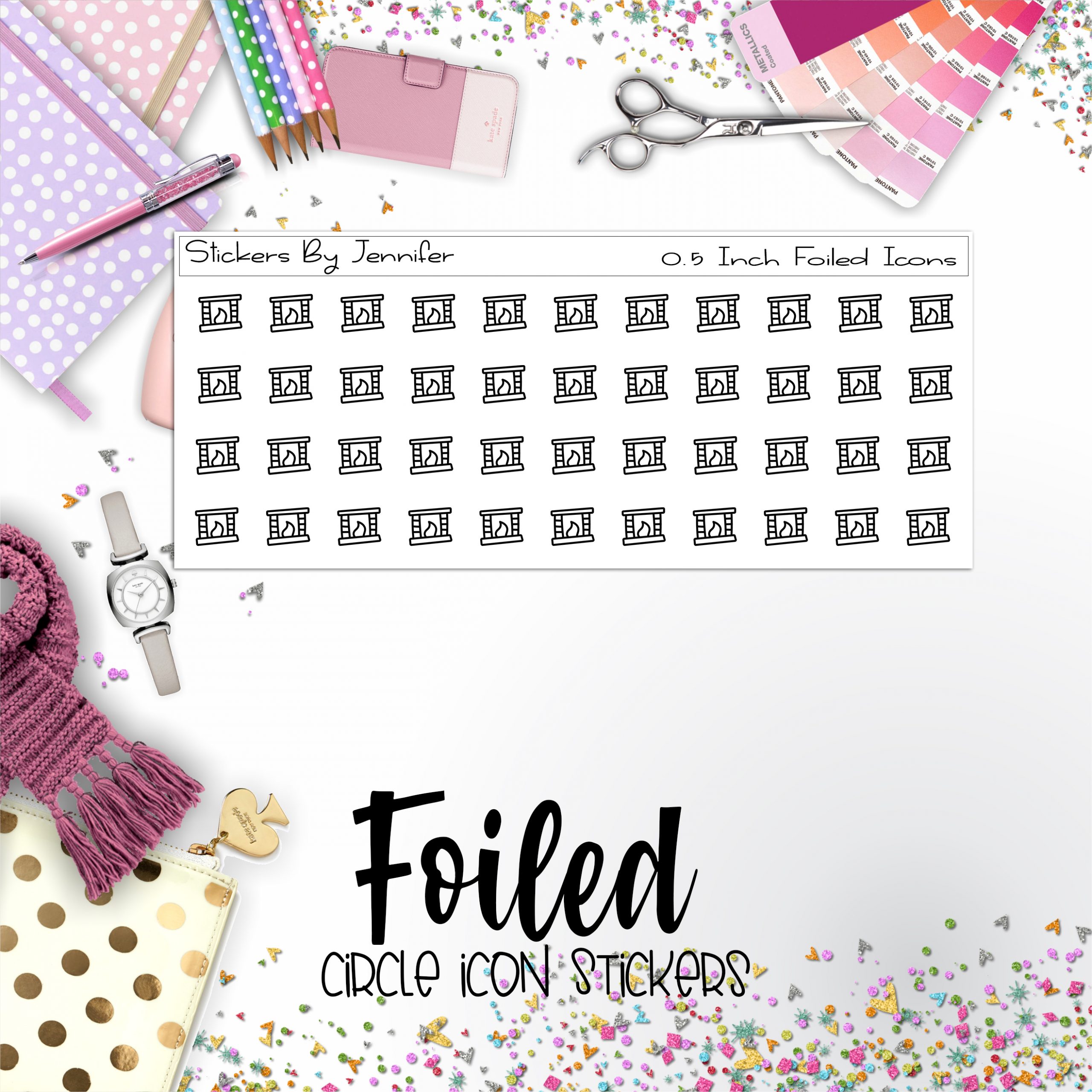 Fireplace P-160 Functional Icons Sticker Sheet