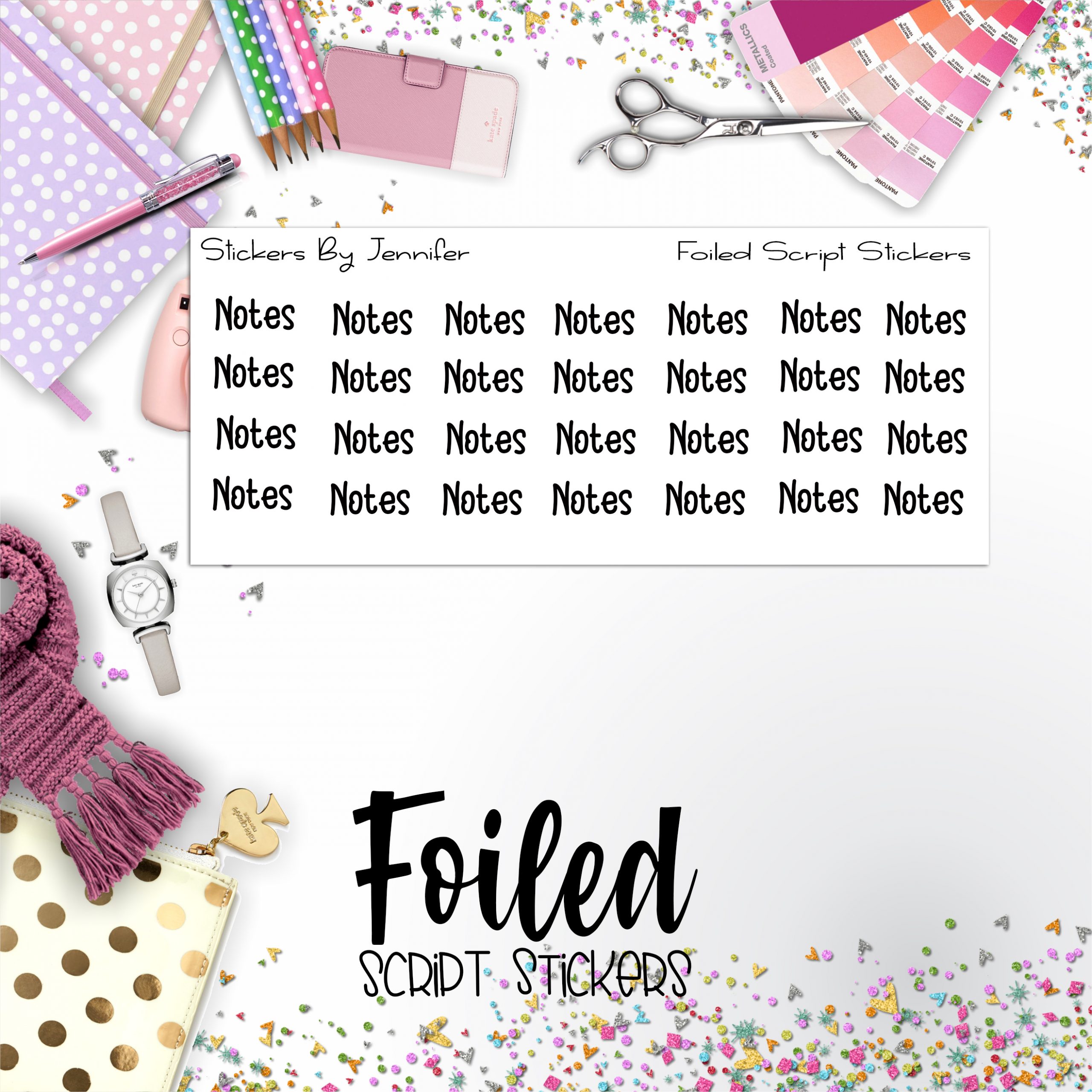 Notes P-212 Functional Script Sticker Sheet