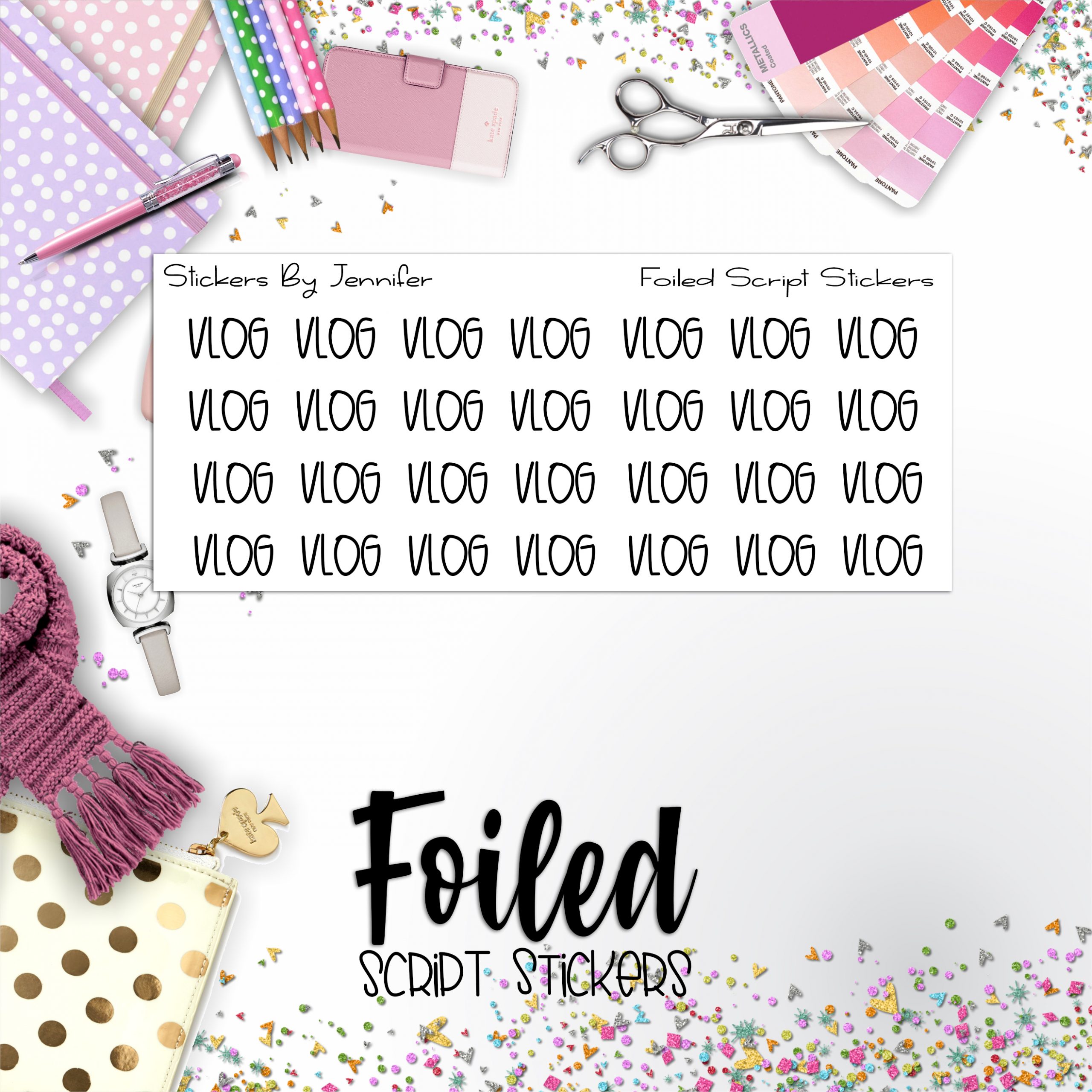 Vlog P-321 Functional Script Sticker Sheet