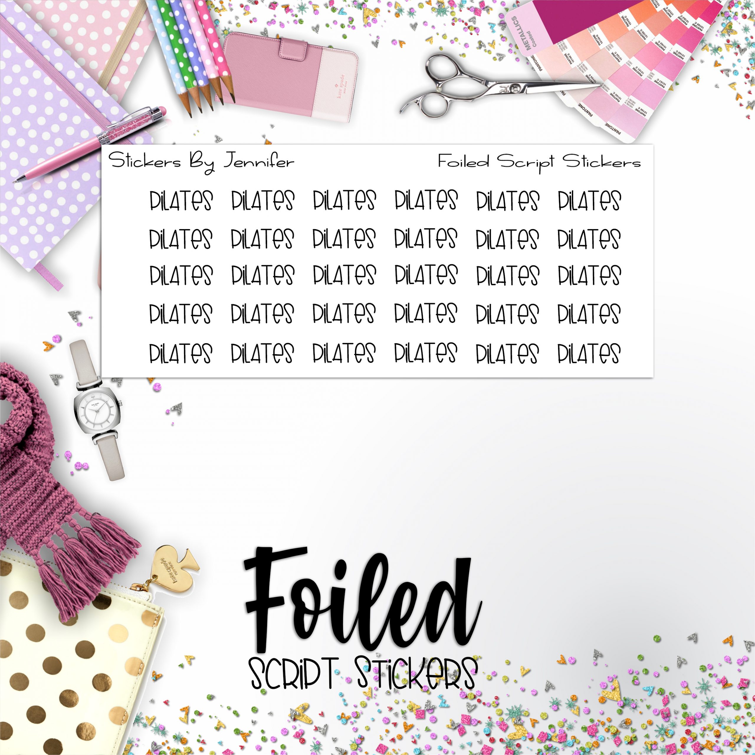 Pilates P-322 Functional Script Sticker Sheet