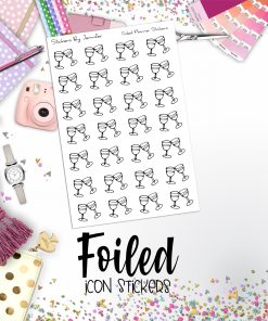 Wine Foiled Functional Sticker Sheet