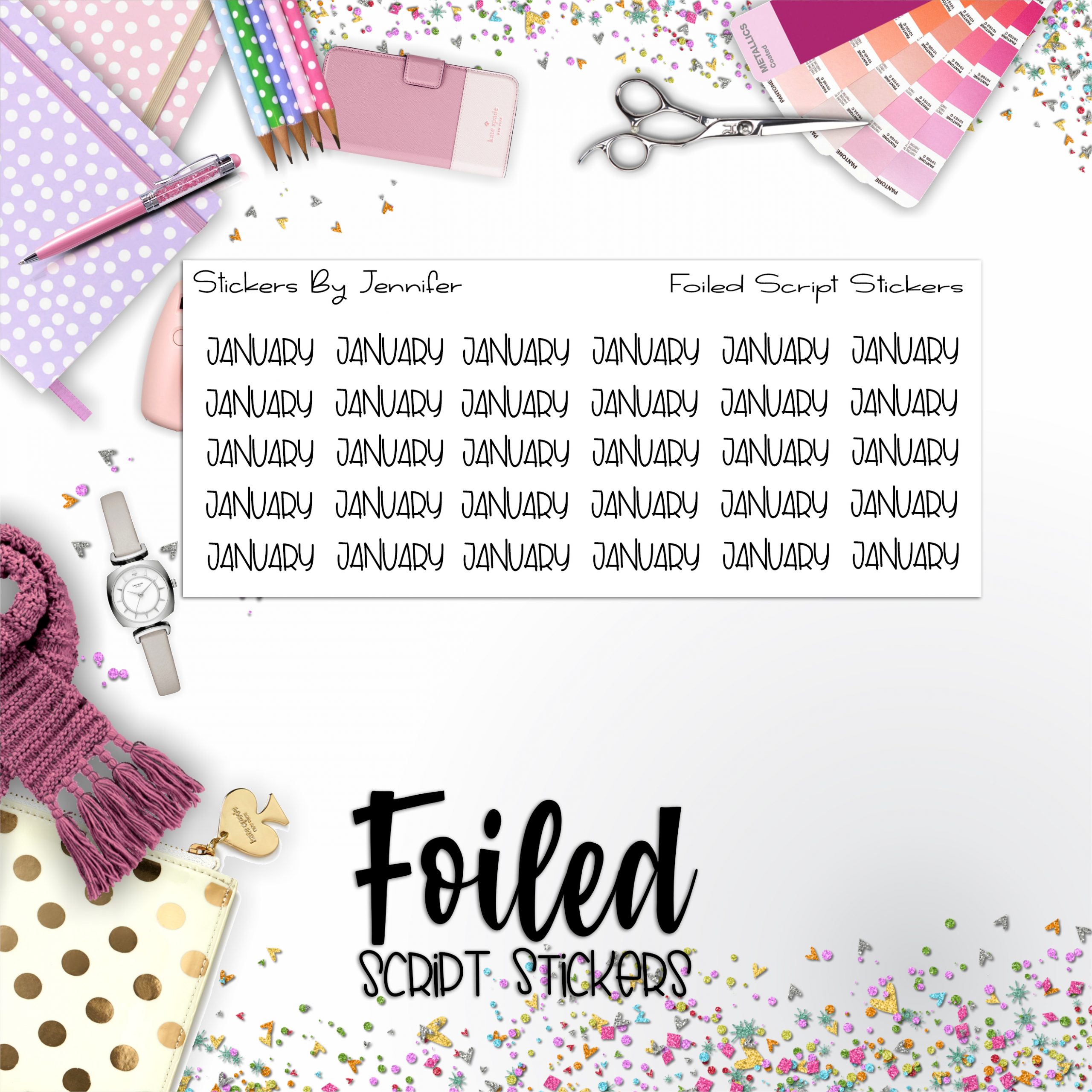 January P-378 Functional Script Sticker Sheet