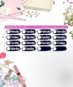Weekly Date Covers 010 Planner Stickers, Journal Stickers, Functional Planner Stickers, Stationary Stickers