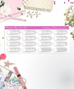 Weekly Date Covers 100 Planner Stickers, Journal Stickers, Functional Planner Stickers, Stationary Stickers