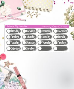 Weekly Date Covers 102 Planner Stickers, Journal Stickers, Functional Planner Stickers, Stationary Stickers