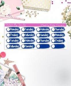Weekly Date Covers 013 Planner Stickers, Journal Stickers, Functional Planner Stickers, Stationary Stickers