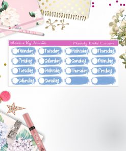 Weekly Date Covers 002 Planner Stickers, Journal Stickers, Functional Planner Stickers, Stationary Stickers