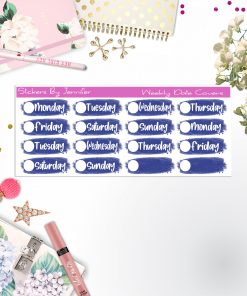 Weekly Date Covers 020 Planner Stickers, Journal Stickers, Functional Planner Stickers, Stationary Stickers