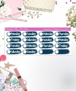 Weekly Date Covers 021 Planner Stickers, Journal Stickers, Functional Planner Stickers, Stationary Stickers