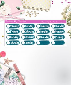 Weekly Date Covers 022 Planner Stickers, Journal Stickers, Functional Planner Stickers, Stationary Stickers