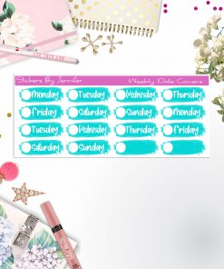 Weekly Date Covers 024 Planner Stickers, Journal Stickers, Functional Planner Stickers, Stationary Stickers