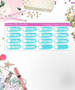 Weekly Date Covers 025 Planner Stickers, Journal Stickers, Functional Planner Stickers, Stationary Stickers