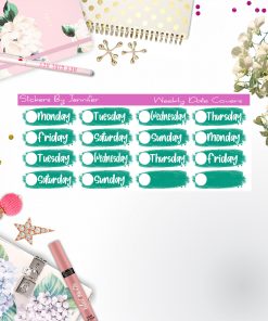 Weekly Date Covers 029 Planner Stickers, Journal Stickers, Functional Planner Stickers, Stationary Stickers