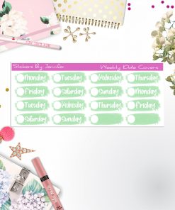 Weekly Date Covers 031 Planner Stickers, Journal Stickers, Functional Planner Stickers, Stationary Stickers