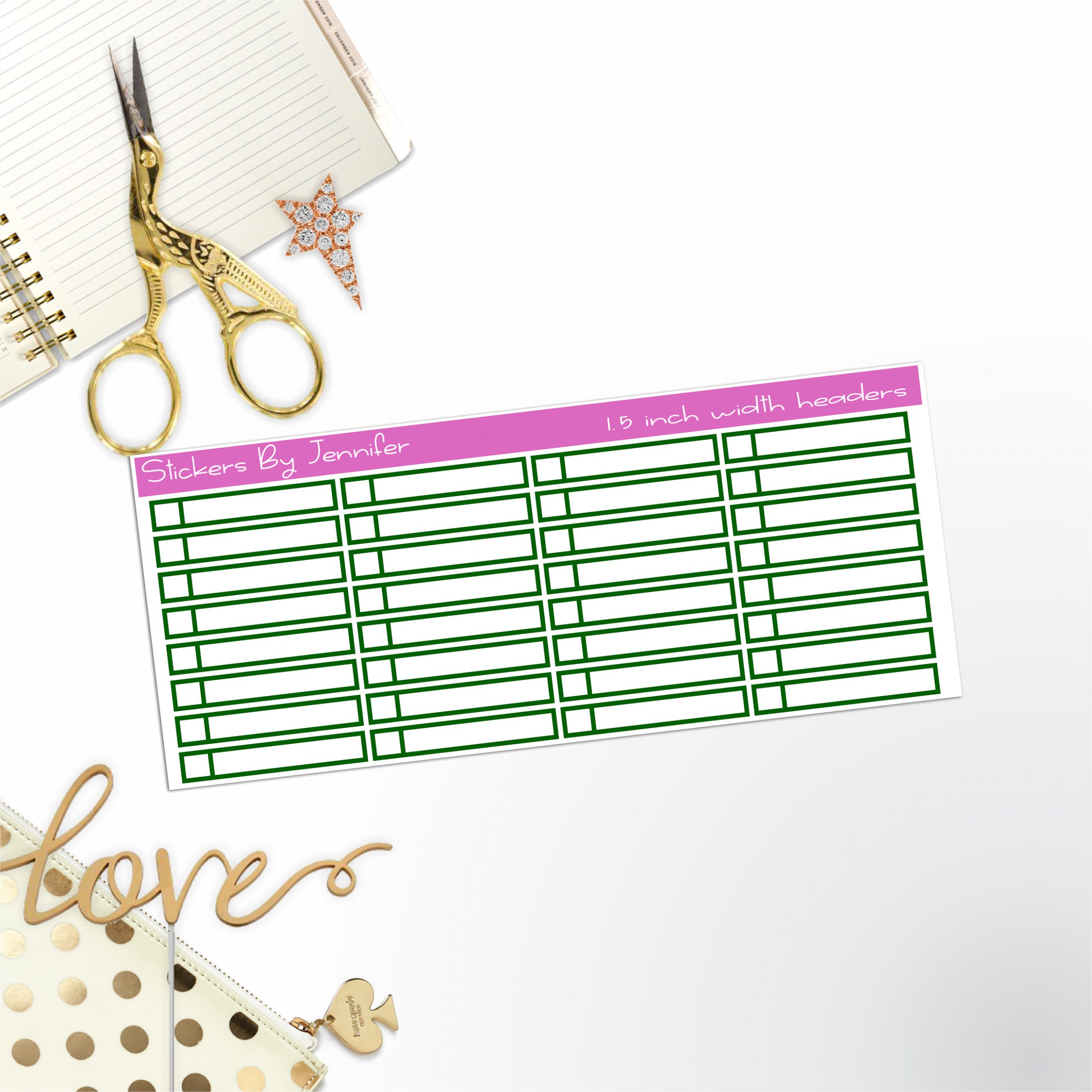 Task Headers P-32 Planner Stickers