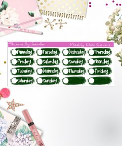Weekly Date Covers 034 Planner Stickers, Journal Stickers, Functional Planner Stickers, Stationary Stickers