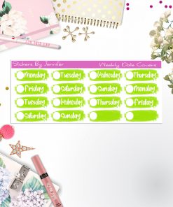 Weekly Date Covers 042 Planner Stickers, Journal Stickers, Functional Planner Stickers, Stationary Stickers