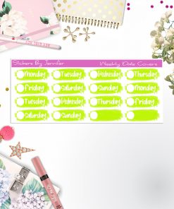 Weekly Date Covers 043 Planner Stickers, Journal Stickers, Functional Planner Stickers, Stationary Stickers