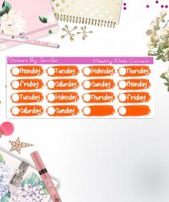 Weekly Date Covers 049 Planner Stickers, Journal Stickers, Functional Planner Stickers, Stationary Stickers