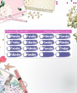 Weekly Date Covers 005 Planner Stickers, Journal Stickers, Functional Planner Stickers, Stationary Stickers