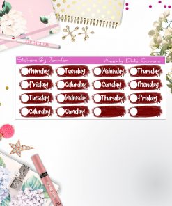 Weekly Date Covers 055 Planner Stickers, Journal Stickers, Functional Planner Stickers, Stationary Stickers