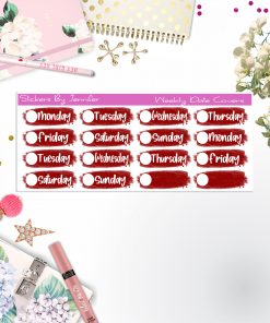 Weekly Date Covers 056 Planner Stickers, Journal Stickers, Functional Planner Stickers, Stationary Stickers