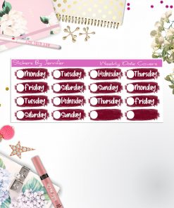 Weekly Date Covers 060 Planner Stickers, Journal Stickers, Functional Planner Stickers, Stationary Stickers