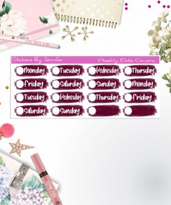 Weekly Date Covers 061 Planner Stickers, Journal Stickers, Functional Planner Stickers, Stationary Stickers