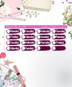 Weekly Date Covers 064 Planner Stickers, Journal Stickers, Functional Planner Stickers, Stationary Stickers